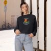 Women's Cropped Fleece Pullover with Cute Capybara Design – Cozy, Trendy, and Fun