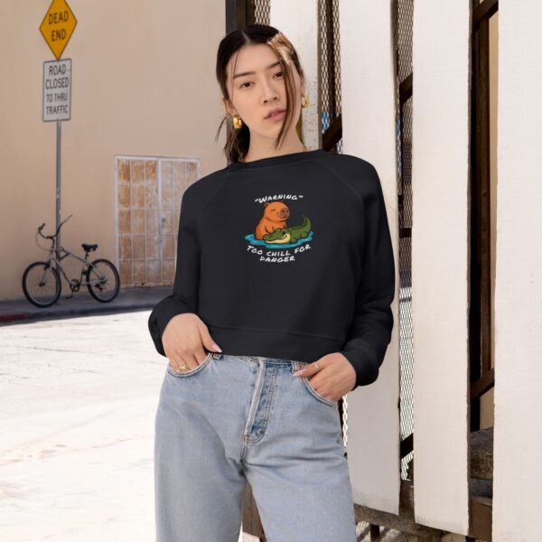 Women's Cropped Fleece Pullover with Cute Capybara Design – Cozy, Trendy, and Fun