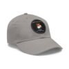 Dad Hat with Leather Patch (Round) - Capybara design