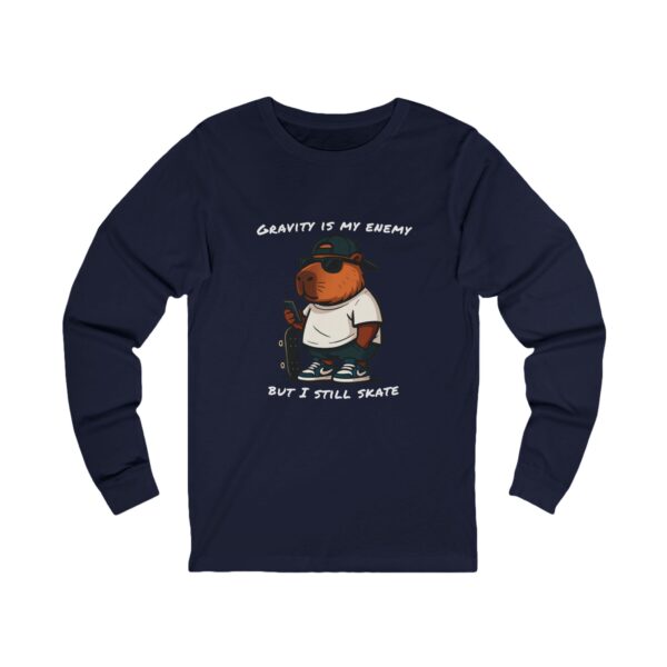 Unisex Jersey Long Sleeve Tee with Unique Capybara Design – Comfortable and Stylish Top