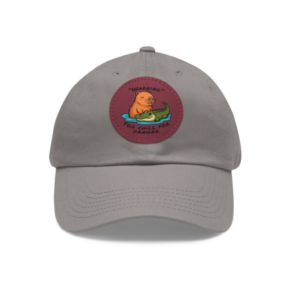 2320660857174896912_2048.jpeg Dad Hat with Leather Patch (Round) - Capybara design