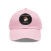 Dad Hat with Leather Patch (Round) - Capybara design