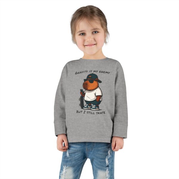 Toddler Long Sleeve Tee with Adorable Capybara Design – Soft, Warm, and Fun for Everyday Wear