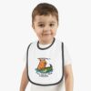 Baby Contrast Trim Jersey Bib with Adorable Capybara Design – Soft, Stylish, and Perfect for Messy Mealtime