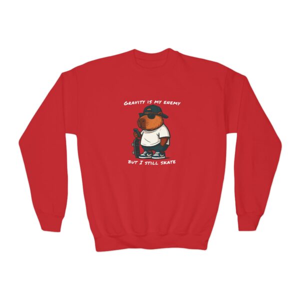 Youth Crewneck Sweatshirt with Adorable Capybara Design – Cozy and Fun for Everyday Wear