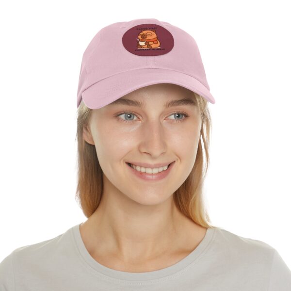 28884219475559210_2048.jpeg Dad Hat with Leather Patch (Round) - Capybara design
