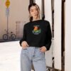 Women's Cropped Fleece Pullover with Cute Capybara Design – Cozy, Trendy, and Fun