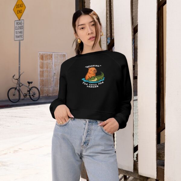 Women's Cropped Fleece Pullover with Cute Capybara Design – Cozy, Trendy, and Fun