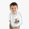 Baby Contrast Trim Jersey Bib with Adorable Capybara Design – Soft, Stylish, and Perfect for Messy Mealtime