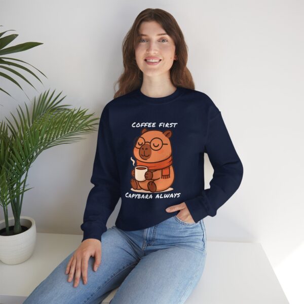 Unisex Heavy Blend™ Crewneck Sweatshirt with Cute Capybara Design – Embrace Comfort Every Day