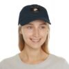 Dad Hat with Leather Patch (Round) - Capybara design