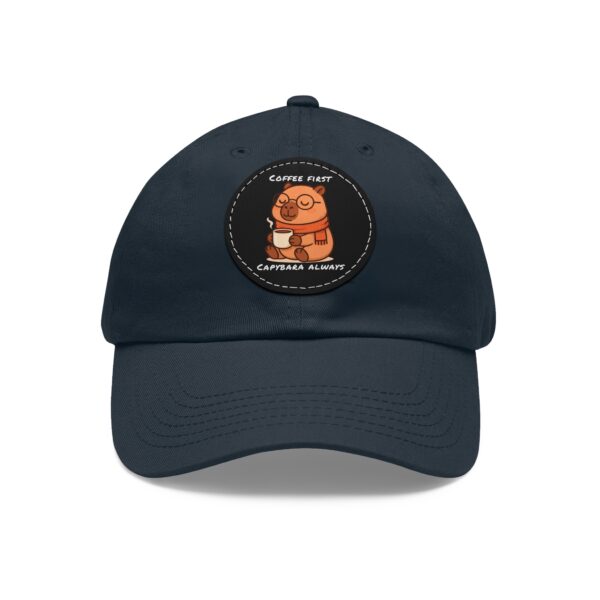 3300436232804674029_2048.jpeg Dad Hat with Leather Patch (Round) - Capybara design