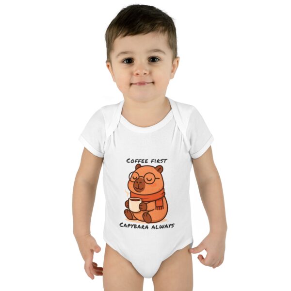 Infant Baby Rib Bodysuit with Cute Capybara Design – Soft, Comfortable, and Perfect for Your Little One