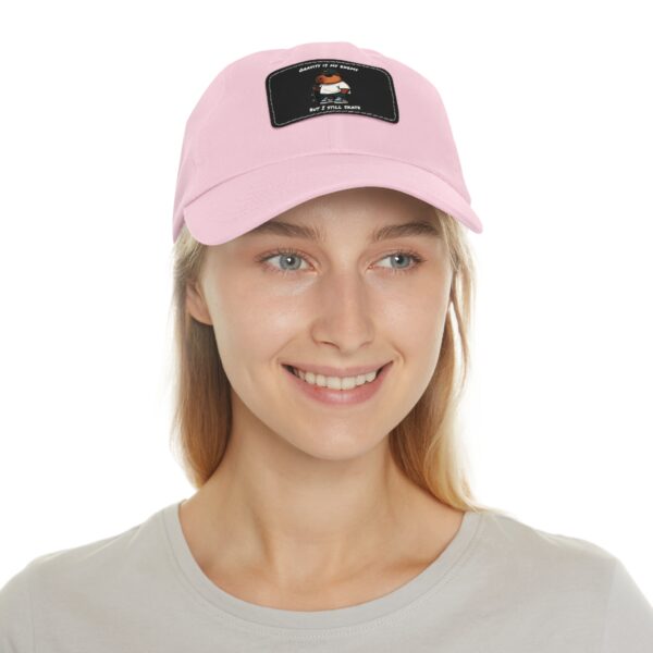 Dad Hat with Leather Patch (Rectangle) - Capybara design