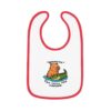 Baby Contrast Trim Jersey Bib with Adorable Capybara Design – Soft, Stylish, and Perfect for Messy Mealtime