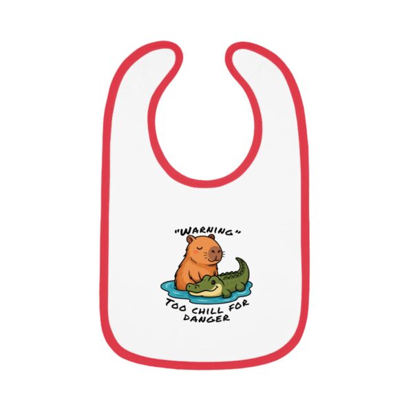 Baby Contrast Trim Jersey Bib with Adorable Capybara Design – Soft, Stylish, and Perfect for Messy Mealtime