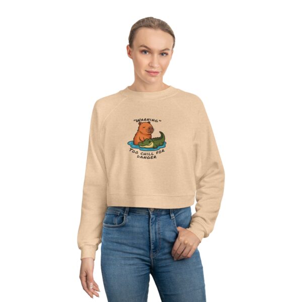Women's Cropped Fleece Pullover with Cute Capybara Design – Cozy, Trendy, and Fun