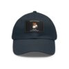 Dad Hat with Leather Patch (Rectangle) - Capybara design