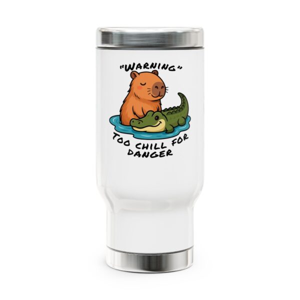 Capybara Stainless Steel Travel Mug with Handle – Durable 14oz Insulated Mug with Cute Capybara Design