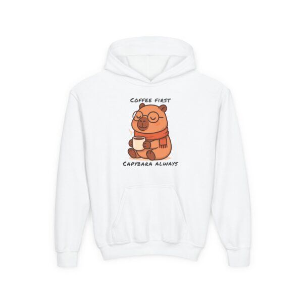 Youth Heavy Blend Hooded Sweatshirt with Cute Capybara Design – Warm, Cozy, and Perfect for Kids