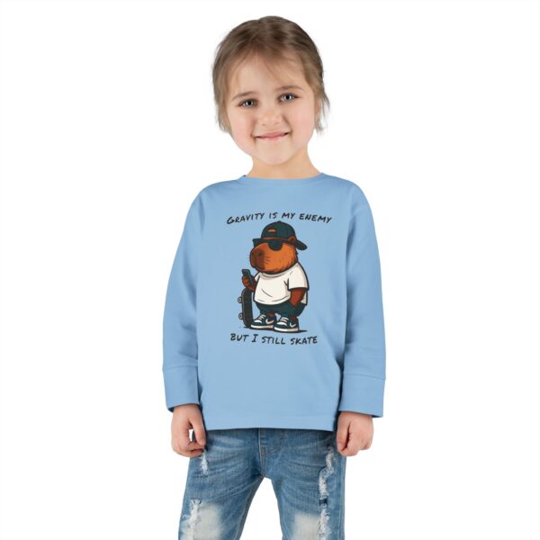 Toddler Long Sleeve Tee with Adorable Capybara Design – Soft, Warm, and Fun for Everyday Wear