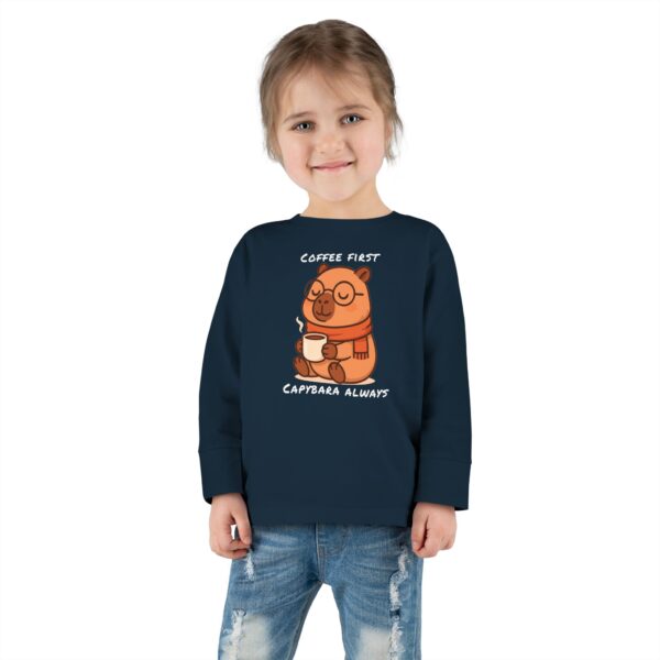Toddler Long Sleeve Tee with Adorable Capybara Design – Soft, Warm, and Fun for Everyday Wear