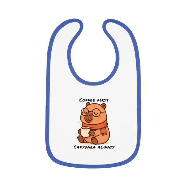 Baby Contrast Trim Jersey Bib with Adorable Capybara Design – Soft, Stylish, and Perfect for Messy Mealtime