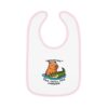 Baby Contrast Trim Jersey Bib with Adorable Capybara Design – Soft, Stylish, and Perfect for Messy Mealtime