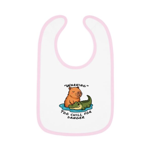 Baby Contrast Trim Jersey Bib with Adorable Capybara Design – Soft, Stylish, and Perfect for Messy Mealtime