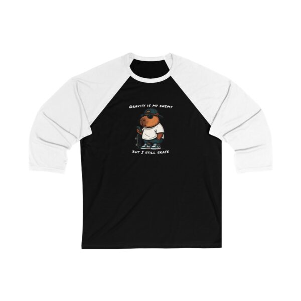 Unisex 3/4 Sleeve Baseball Tee with Adorable Capybara Design – Perfect Casual Wear