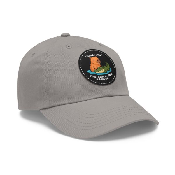 4304515505033660834_2048.jpeg Dad Hat with Leather Patch (Round) - Capybara design
