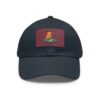 Dad Hat with Leather Patch (Rectangle) - Capybara design