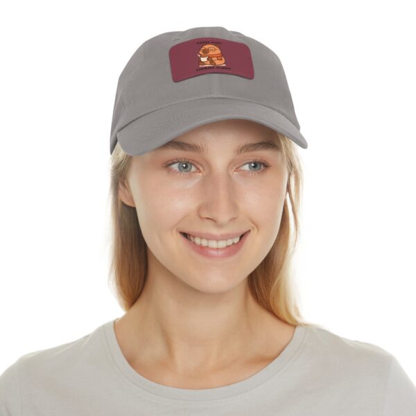 Dad Hat with Leather Patch (Rectangle) - Capybara design