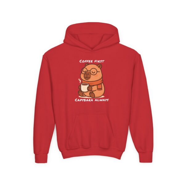 Youth Heavy Blend Hooded Sweatshirt with Cute Capybara Design – Warm, Cozy, and Perfect for Kids