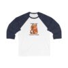 Unisex 3/4 Sleeve Baseball Tee with Adorable Capybara Design – Perfect Casual Wear