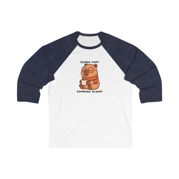 Unisex 3/4 Sleeve Baseball Tee with Adorable Capybara Design – Perfect Casual Wear
