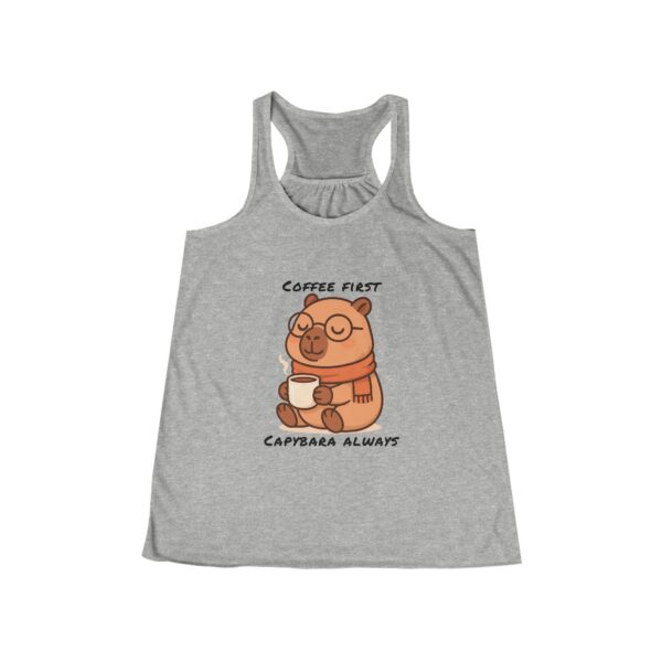 Womens Flowy Racerback Tank with Adorable Capybara Design – Lightweight, Stylish, and Fun for Summer