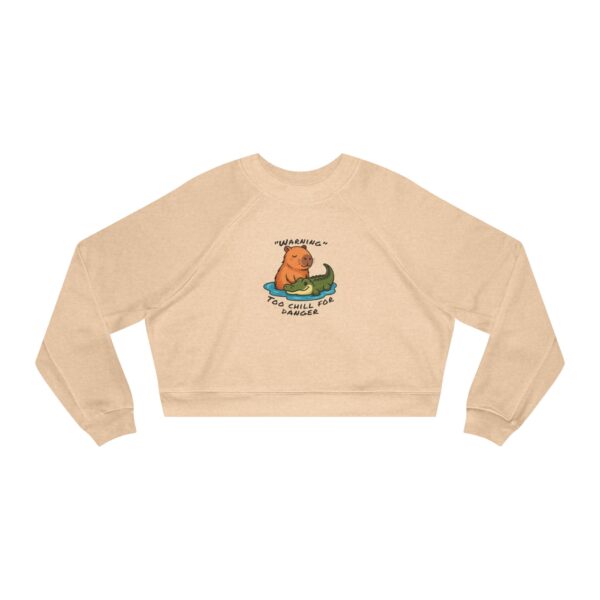 Women's Cropped Fleece Pullover with Cute Capybara Design – Cozy, Trendy, and Fun