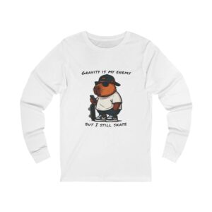 Unisex Jersey Long Sleeve Tee with Unique Capybara Design – Comfortable and Stylish Top