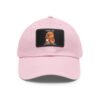 Dad Hat with Leather Patch (Rectangle) - Capybara design