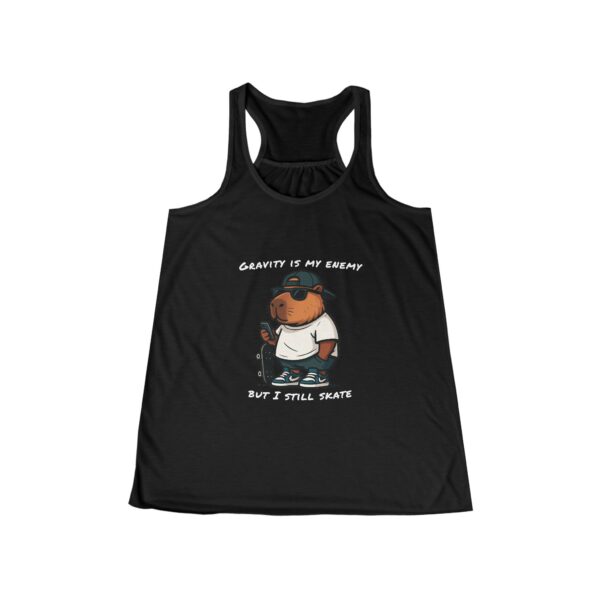 Womens Flowy Racerback Tank with Adorable Capybara Design – Lightweight, Stylish, and Fun for Summer