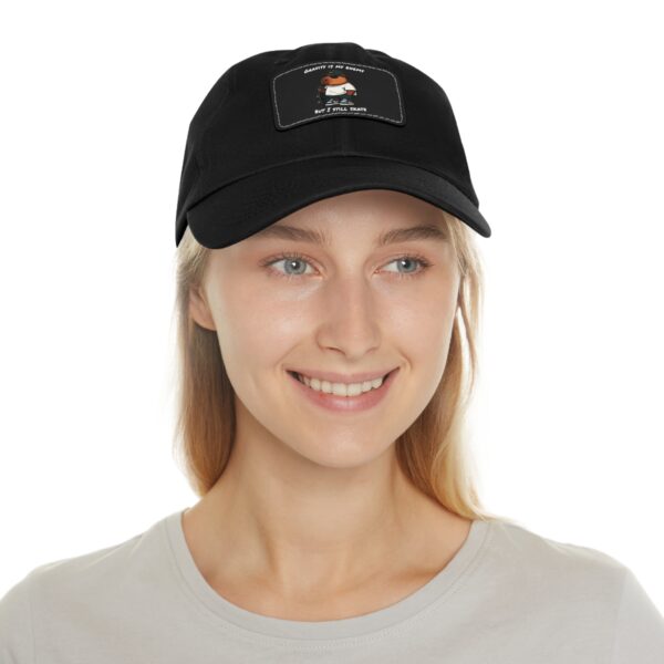 Dad Hat with Leather Patch (Rectangle) - Capybara design