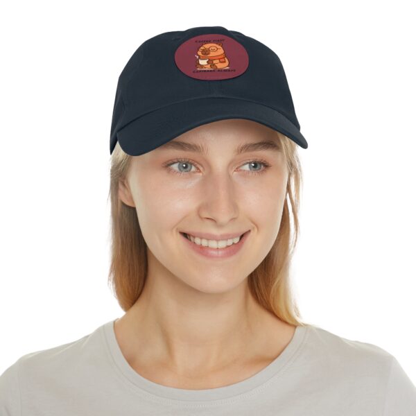 5292360147419613902_2048.jpeg Dad Hat with Leather Patch (Round) - Capybara design