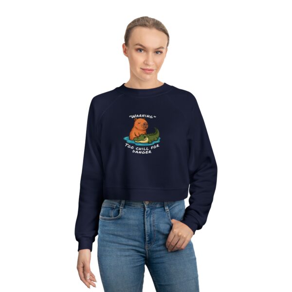 Women's Cropped Fleece Pullover with Cute Capybara Design – Cozy, Trendy, and Fun