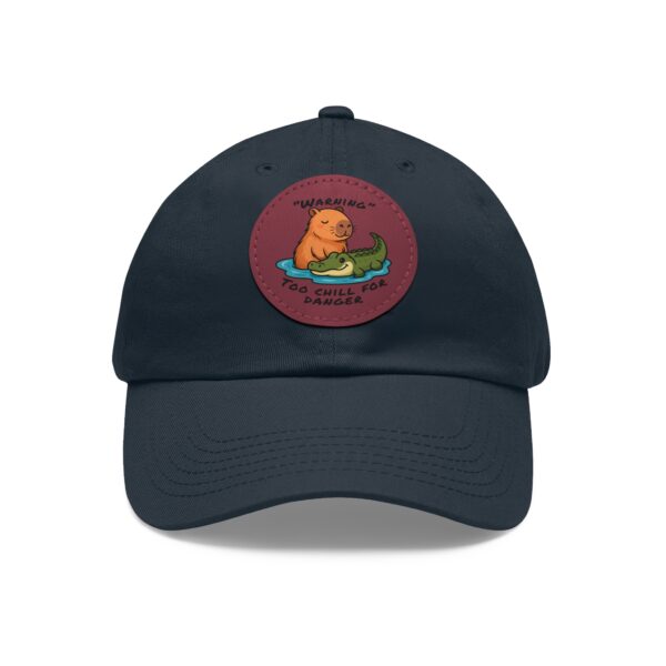 5649127886506964597_2048.jpeg Dad Hat with Leather Patch (Round) - Capybara design