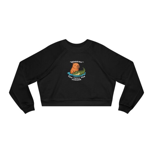 Women's Cropped Fleece Pullover with Cute Capybara Design – Cozy, Trendy, and Fun