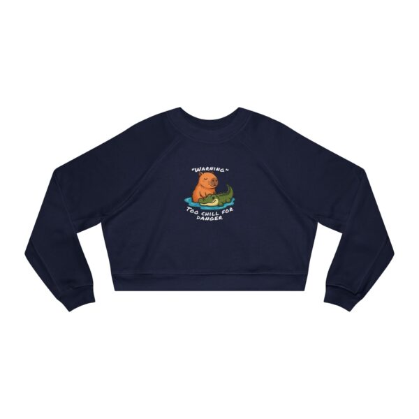 Women's Cropped Fleece Pullover with Cute Capybara Design – Cozy, Trendy, and Fun