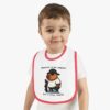 Baby Contrast Trim Jersey Bib with Adorable Capybara Design – Soft, Stylish, and Perfect for Messy Mealtime
