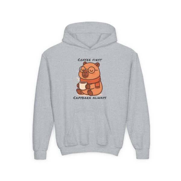 Youth Heavy Blend Hooded Sweatshirt with Cute Capybara Design – Warm, Cozy, and Perfect for Kids