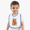 Baby Contrast Trim Jersey Bib with Adorable Capybara Design – Soft, Stylish, and Perfect for Messy Mealtime